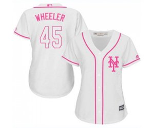 Women\'s New York Mets #45 Zack Wheeler Authentic White Fashion Cool Base Baseball Jersey