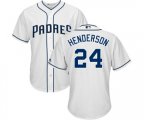 San Diego Padres #24 Rickey Henderson Replica White Home Cool Base MLB Jersey