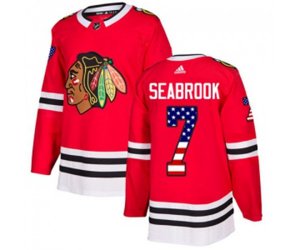 Chicago Blackhawks #7 Brent Seabrook Authentic Red USA Flag Fashion NHL Jersey