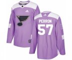 Adidas St. Louis Blues #57 David Perron Authentic Purple Fights Cancer Practice NHL Jersey