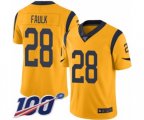Los Angeles Rams #28 Marshall Faulk Limited Gold Rush Vapor Untouchable 100th Season Football Jersey