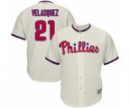 Philadelphia Phillies Vince Velasquez Replica Cream Alternate Home Cool Base Baseball Player Jersey
