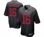 San Francisco 49ers #16 Joe Montana Game Black Football Jersey