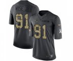 New England Patriots #91 Deatrich Wise Jr Limited Black 2016 Salute to Service Football Jersey