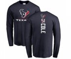 Houston Texans #51 Dylan Cole Navy Blue Backer Long Sleeve T-Shirt