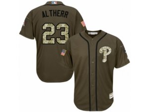 Philadelphia Phillies #23 Aaron Altherr Replica Green Salute to Service MLB Jersey