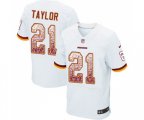 Washington Redskins #21 Sean Taylor Elite White Road Drift Fashion Football Jersey