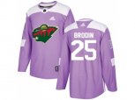 Minnesota Wild #25 Jonas Brodin Purple Authentic Fights Cancer Stitched NHL Jersey