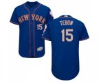 New York Mets #15 Tim Tebow Royal Gray Flexbase Authentic Collection Baseball Jersey
