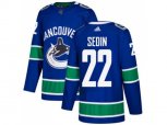 Vancouver Canucks #22 Daniel Sedin Blue Home Authentic Stitched NHL Jersey