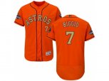 Houston Astros #7 Craig Biggio Orange FlexBase Authentic 2018 Gold Program Stitched Baseball Jersey