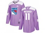 Adidas New York Rangers #11 Mark Messier Purple Authentic Fights Cancer Stitched NHL Jersey