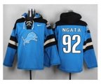 Detroit Lions #92 Haloti Ngata Blue Player Pullover NFL Hoodie