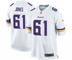Minnesota Vikings #61 Brett Jones Game White Football Jersey