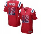New England Patriots #12 Tom Brady Elite Red Alternate Drift Fashion Football Jersey