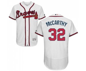 Atlanta Braves #32 Brandon McCarthy White Home Flex Base Authentic Collection Baseball Jersey