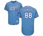 Kansas City Royals #88 Michael Saunders Light Blue Alternate Flex Base Authentic Collection Baseball Jersey