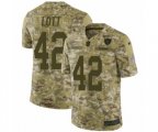Oakland Raiders #42 Ronnie Lott Limited Camo 2018 Salute to Service NFL Jersey