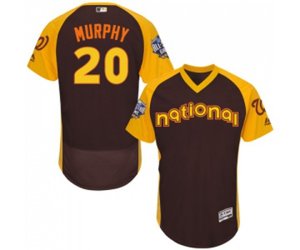 Washington Nationals #20 Daniel Murphy Brown 2016 All-Star National League BP Authentic Collection Flex Base Baseball Jersey
