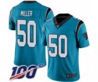 Carolina Panthers #50 Christian Miller Limited Blue Rush Vapor Untouchable 100th Season Football Jersey