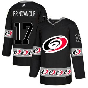 Carolina Hurricanes #17 Rod Brind\'Amour Authentic Black Team Logo Fashion NHL Jersey