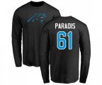 Carolina Panthers #61 Matt Paradis Black Name & Number Logo Long Sleeve T-Shirt