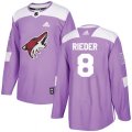 Arizona Coyotes #8 Tobias Rieder Authentic Purple Fights Cancer Practice NHL Jersey