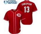 Cincinnati Reds #13 Dave Concepcion Replica Red Alternate Cool Base Baseball Jersey