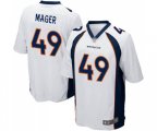 Denver Broncos #49 Craig Mager Game White Football Jersey