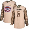 Montreal Canadiens #5 Guy Lapointe Authentic Camo Veterans Day Practice NHL Jersey