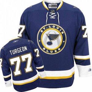 St. Louis Blues #77 Pierre Turgeon Premier Navy Blue Third NHL Jersey