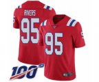New England Patriots #95 Derek Rivers Red Alternate Vapor Untouchable Limited Player 100th Season Football Jersey