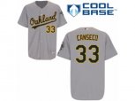 Oakland Athletics #33 Jose Canseco Authentic Grey Road Cool Base MLB Jersey