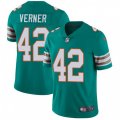 Miami Dolphins #42 Alterraun Verner Aqua Green Alternate Vapor Untouchable Limited Player NFL Jersey
