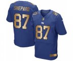 New York Giants #87 Sterling Shepard Elite Blue Gold Team Color Football Jersey