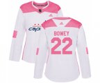 Women Washington Capitals #22 Madison Bowey Authentic White Pink Fashion NHL Jersey