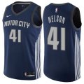 Detroit Pistons #41 Jameer Nelson Swingman Navy Blue NBA Jersey - City Edition