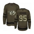 Nashville Predators #95 Matt Duchene Authentic Green Salute to Service Hockey Jersey