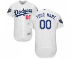 Los Angeles Dodgers Customized White Home Flex Base Authentic Collection 2018 World Series Baseball Jersey