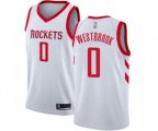 Houston Rockets #0 Russell Westbrook Authentic White Basketball Jersey - Association Edition