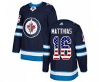 Winnipeg Jets #16 Shawn Matthias Authentic Navy Blue USA Flag Fashion NHL Jersey