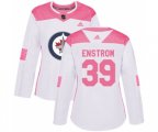 Women Winnipeg Jets #39 Tobias Enstrom Authentic White Pink Fashion NHL Jersey