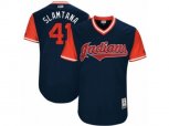 Cleveland Indians #41 Carlos Santana Slamtana Authentic Navy Blue 2017 Players Weekend MLB Jersey