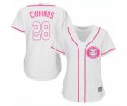 Women's Houston Astros #28 Robinson Chirinos Authentic White Fashion Cool Base Baseball Jersey