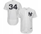 New York Yankees #34 J.A. Happ White Home Flex Base Authentic Collection Baseball Jersey