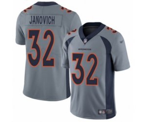 Denver Broncos #32 Andy Janovich Limited Silver Inverted Legend Football Jersey