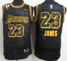 Los Angeles Lakers #23 LeBron James Nike Black Player Jersey