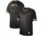 New York Yankees #28 Austin Romine Authentic Black Gold Fashion Baseball Jersey