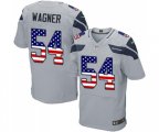 Seattle Seahawks #54 Bobby Wagner Elite Grey Alternate USA Flag Fashion Football Jersey