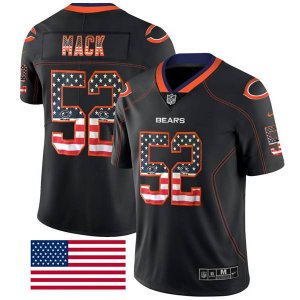 Chicago Bears #52 Khalil Mack Black USA Flag Fashion jersey